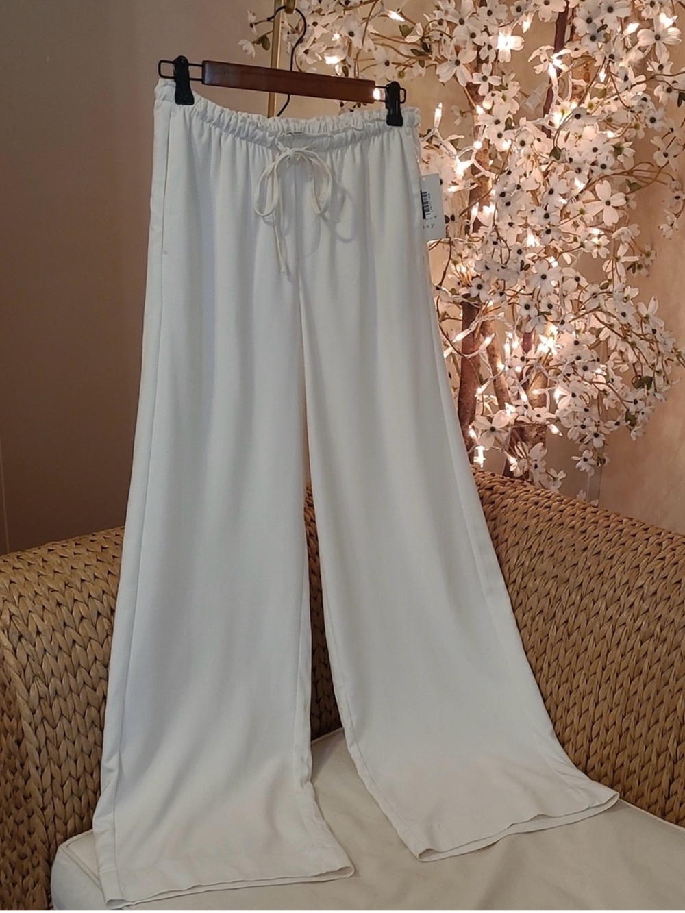 a new day Cream Wide-Leg Drawstring Pants